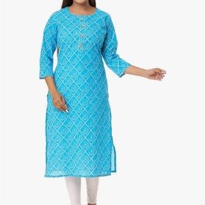 Blue Printed Women's Kurta